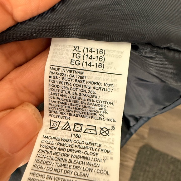 Old Navy Navy Puffer Vest with Bright Blue Hoodie - Picture 4 of 6